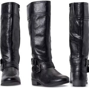 Nine West Riding Boots, Black, Vintage America Sassyfranr 8M, Zip